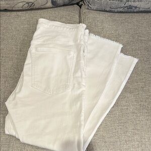 J. Crew White Ankle Cropped Jeans - no stains